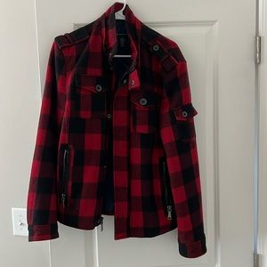 Men’s DKNY Red Flannel Jacket size Large